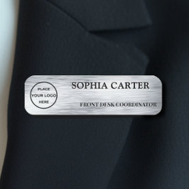 Clear Silver Hairline Classic Name Badge Custom Namensschild