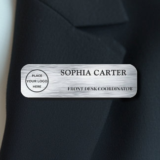 Clear Silver Hairline Classic Name Badge Custom Namensschild