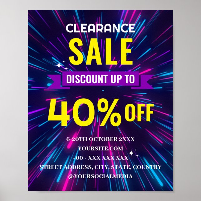 CLEARANCE SALE DISCOUNT POSTER (Vorne)