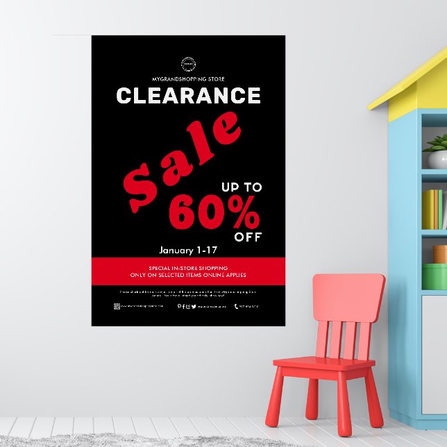 Clearance Sale Store Business Discount Black Poster (Kinderzimmer 1)