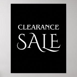 Clearance Sign, Black and White Boutique Sale Poster