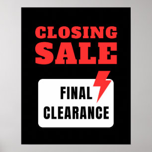 Clearance Sign, Retail Store Closing Sale Poster