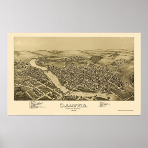 Clearfield, PA Panoramic Map - 1895 Poster