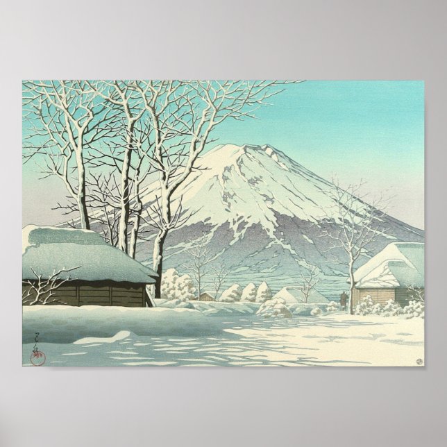 Clearing nach Schnee bei Oshiono - Hasui Kawase Poster (Vorne)