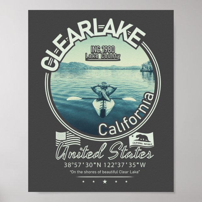 CLEARLAKE KALIFORNIA - MOUNT KONOCTI POSTER (Vorne)
