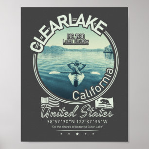 CLEARLAKE KALIFORNIEN - MOUNT KONOCTI POSTER