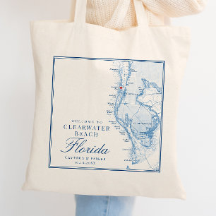 Clearwater Beach FL Blue Wedding Welcome Tote Bag Tragetasche