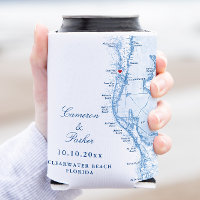 Clearwater Beach FL Map Gastgeschenk Hochzeit Drin