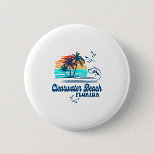 Clearwater Beach Florida 2025 Sonnenuntergang Vint Button