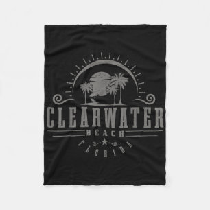 Clearwater Beach Florida Fl Vintage Sonnenuntergan Fleecedecke
