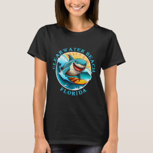 Clearwater Beach Florida Glückliches Surfen Hai So T-Shirt