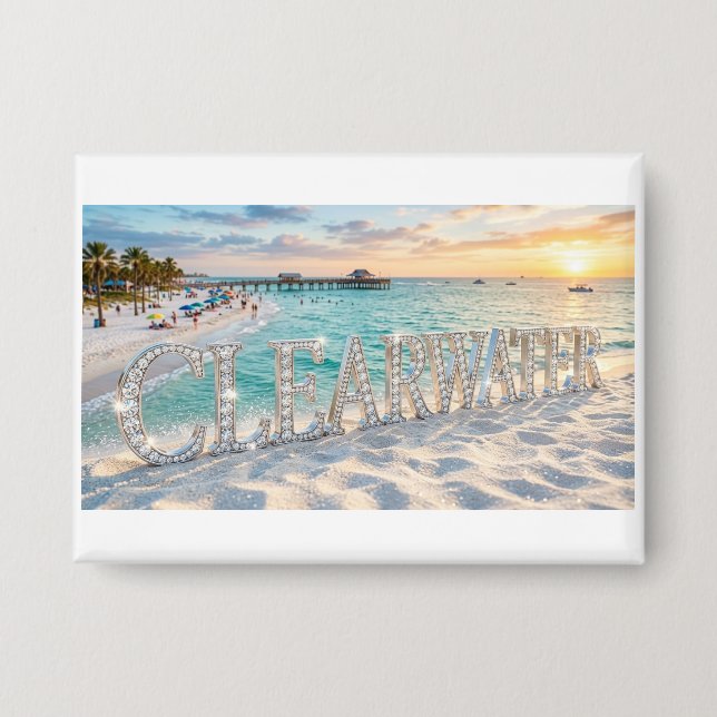 Clearwater Beach Florida Knopf Button (Vorderseite)