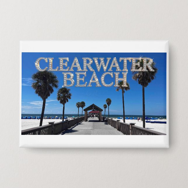 Clearwater Beach Florida Knopf Button (Vorderseite)