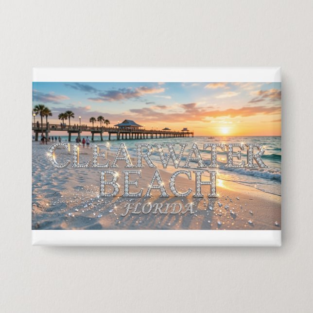 Clearwater Beach Florida Knopf Button (Vorderseite)