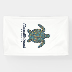 Clearwater Beach Florida Meeresschildkröte Vektor Banner