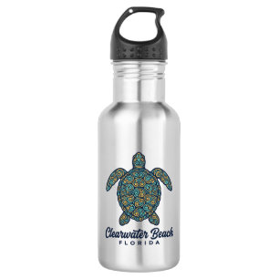Clearwater Beach Florida Meeresschildkröte Vektor Edelstahlflasche