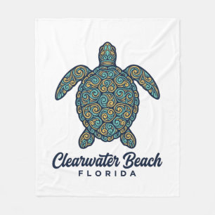 Clearwater Beach Florida Meeresschildkröte Vektor  Fleecedecke
