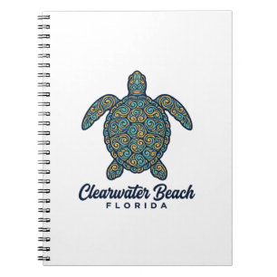 Clearwater Beach Florida Meeresschildkröte Vektor Notizblock