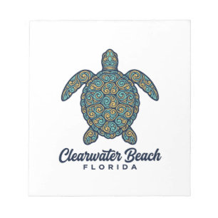 Clearwater Beach Florida Meeresschildkröte Vektor Notizblock