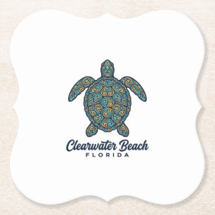 Clearwater Beach Florida Meeresschildkröte Vektor Untersetzer