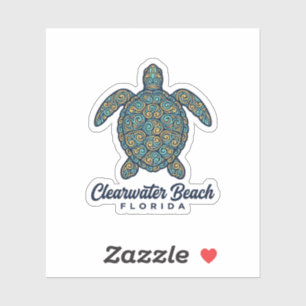 Clearwater Beach Florida Meeresschildkröte Vektord Aufkleber