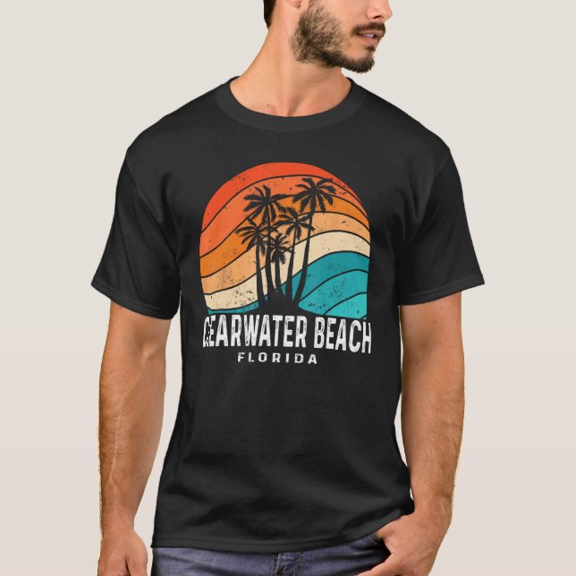 Clearwater Beach Florida Palm Tree Beach Souvenir T-Shirt (Vorderseite)