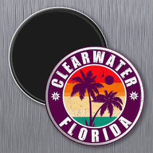 Clearwater Beach Florida Palm Tree Souvenirs 60er Magnet