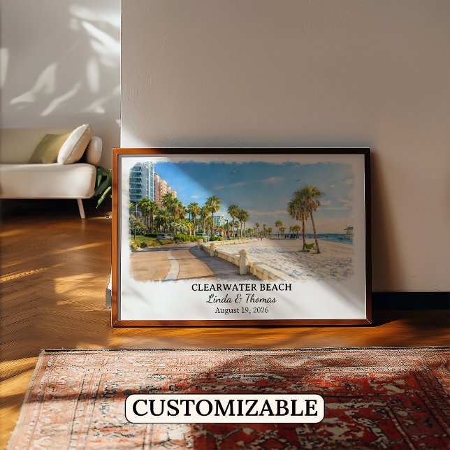 Clearwater Beach Florida Poster, Watercolor Poster (Von Creator hochgeladen)