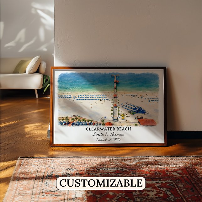 Clearwater Beach Florida Poster, Watercolor Poster (Von Creator hochgeladen)