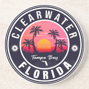 Clearwater Beach Florida Retro Sunset Souvenirs Getränkeuntersetzer