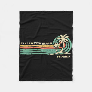 Clearwater Beach Florida Sommer Vintage Familienur Fleecedecke
