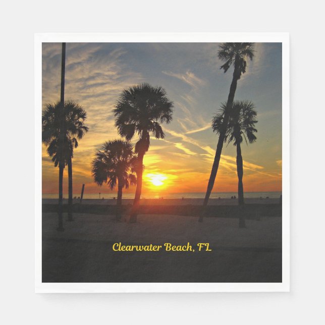 Clearwater Beach, Florida Sunset Serviette (Vorderseite)