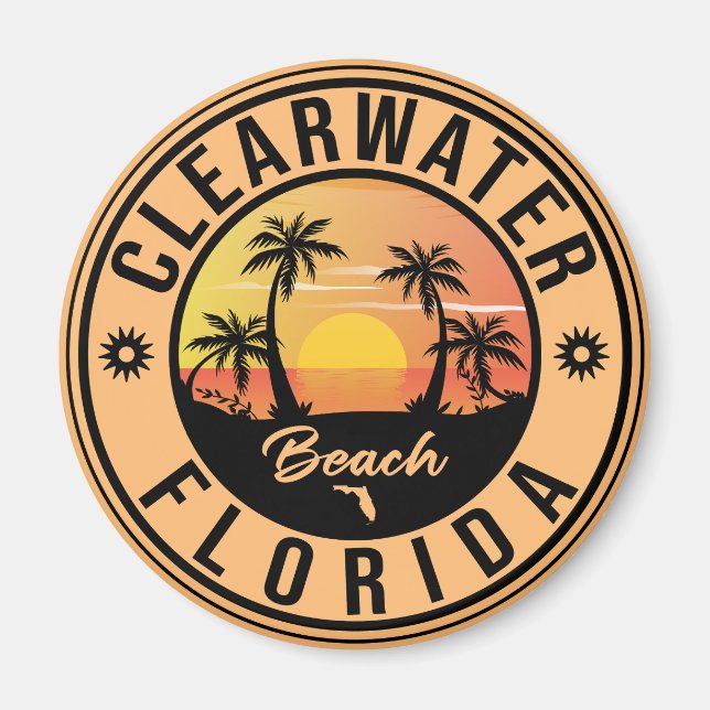 Clearwater Beach Florida Vintag Souvenirs Magnet (Vorne)
