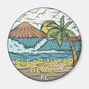Clearwater Beach Florida Vintage auf Deutsch Magnet