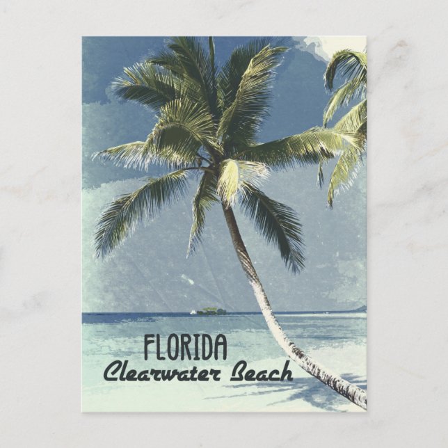 Clearwater Beach Florida Vintage Reiseplaner Art Postkarte (Vorderseite)