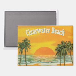 Clearwater Beach, Florida Vintager Sonnenuntergang Magnet