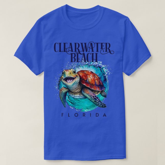 Clearwater Beach Florida Wasserfarbe Happy Sea Tur T-Shirt (Design vorne)