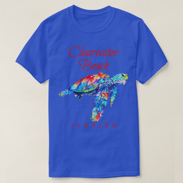 Clearwater Beach Florida Wasserfarbenschildkröte1 T-Shirt (Design vorne)