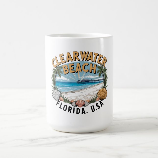 Clearwater Beach Retro Vignette Kaffeetasse (Mittel)