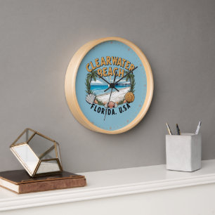 Clearwater Beach Retro Vignette Uhr