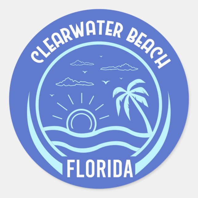 Clearwater Beach Runder Aufkleber (Vorderseite)