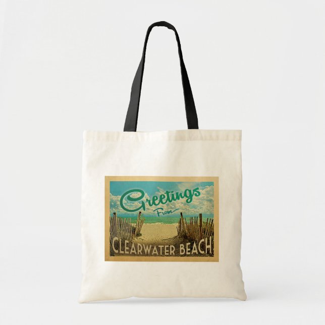 Clearwater Beach Tote Bag Vintage Travel Tragetasche (Vorne)
