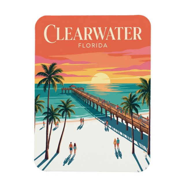 Clearwater Beach USA Magnet (Vertikal)