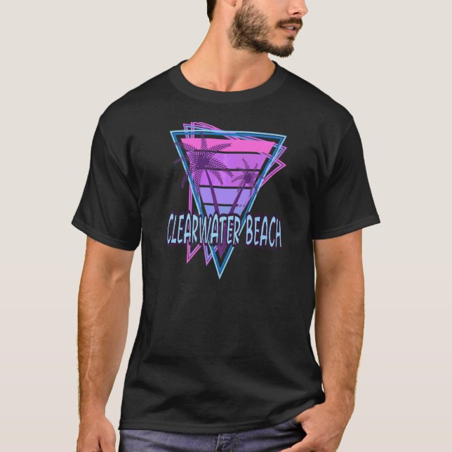Clearwater Beach Vacation Vaporwave Ästhetik T-Shirt (Vorderseite)