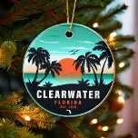 Clearwater Florida Beach Retro Sunset Souvenirs Keramik Ornament<br><div class="desc">Clearwater Florida Design. Sunset Design mit Ihrem Lieblings-Florida Strand und Meer,  geeignet für US-Strandliebhaber vor allem,  die Liebe Clearwater Beach.</div>