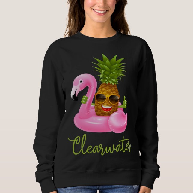 Clearwater Florida Beach Tropical  Flamingo Pineap Sweatshirt (Vorderseite)