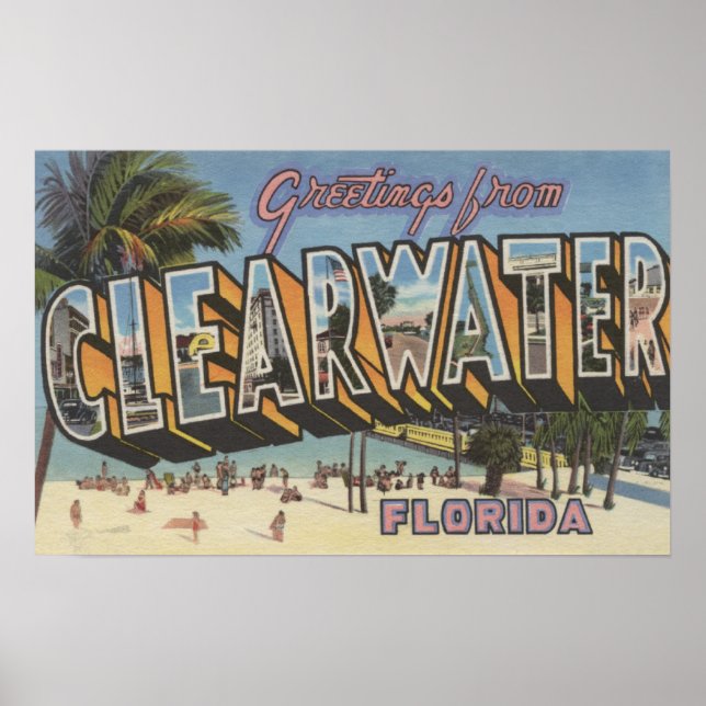 Clearwater, Florida - Großbuchstaben - Szenen 2 Poster (Vorne)