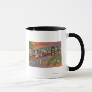 Clearwater, Florida - große Buchstabe-Szenen Tasse