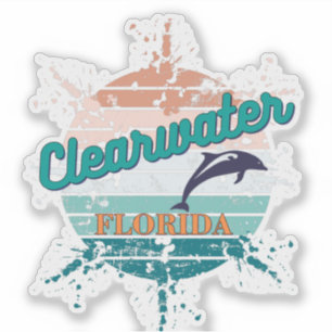 Clearwater Florida Retro Vintag explodierender Son Aufkleber