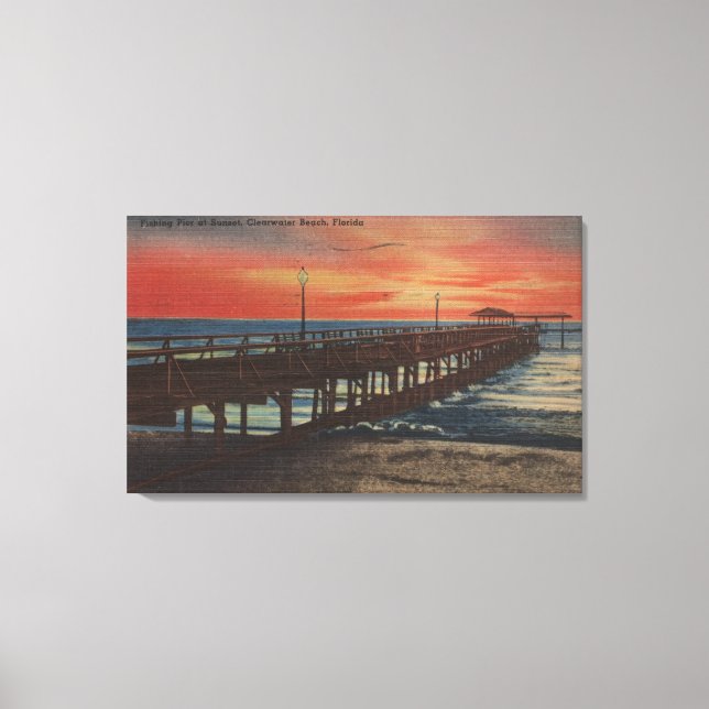 Clearwater, Florida - Sonnenuntergang Aussicht auf Leinwanddruck (Vorderseite)